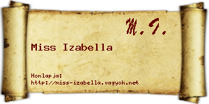 Miss Izabella névjegykártya